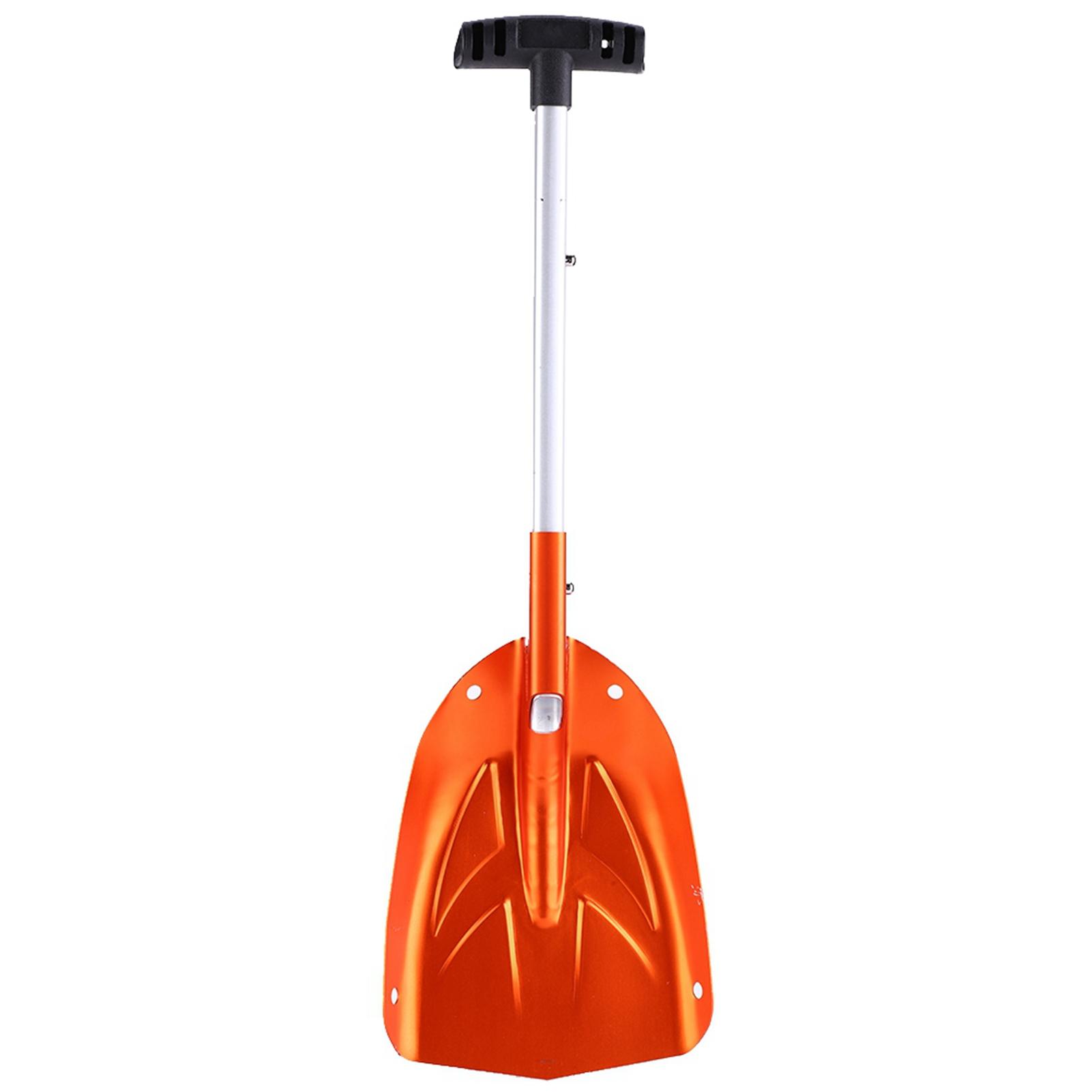Aluminum Alloy Detachable Telescopic Winter Snow Ice Shovel Outdoor Kit Tool Orange Aluminum Alloy Snow Shovel