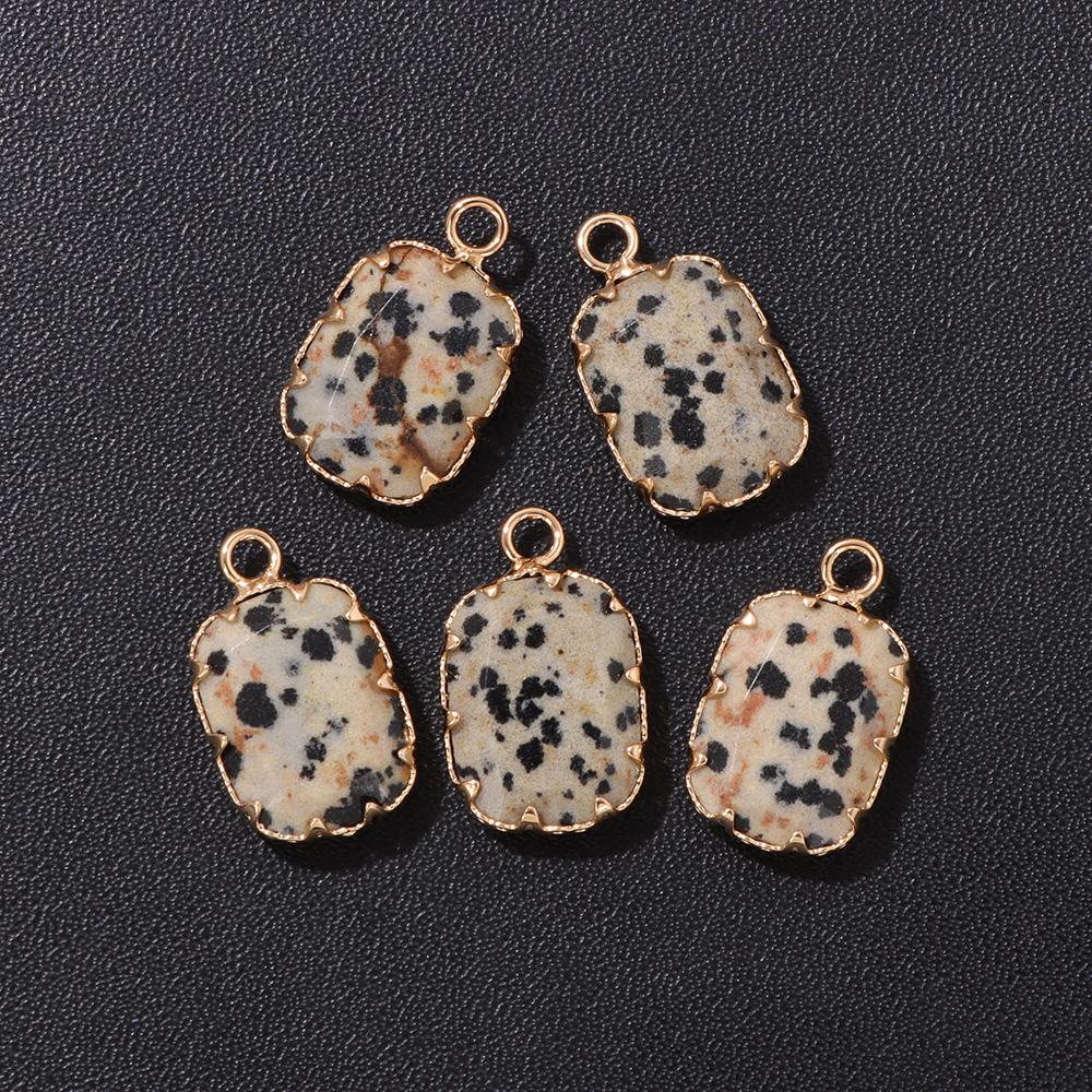 2pcs Natural Stone Pendant Quartz Lapis Chalcedony Amethysts Tiger Eye Stone Connector Charm For Making Necklace Bracelet