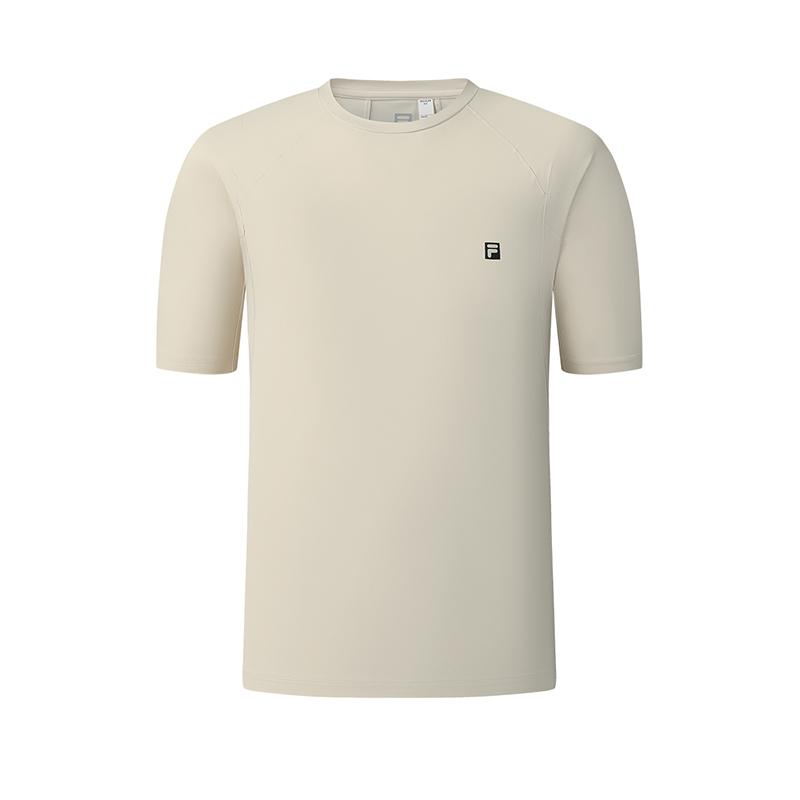 

FILA Explore Series Casual Sports Simple Versatile Basic Comfortable Knitted Short Sleeve T-Shirt Men Tops Rice-Color A11M517104F-BG XXL