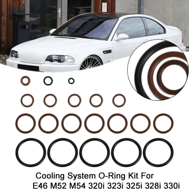 Cooling System O Rings Seal Kit 17111711987 1743299 for E46 M52 M54 320i 323i 325i Radiator Coolant Hose Seal Gasket