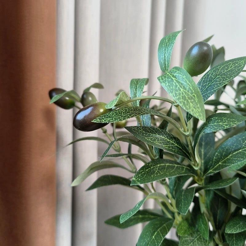 3pc Realistic Lush Artificial Olive Branch with Fruits Faux Greenery for Party Home Table Centerpiece Shelf Indoor Outdoor Decor
