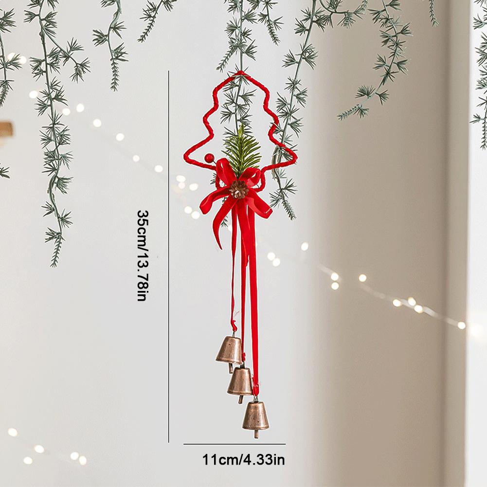 Christmas Tree Decoration Red Ribbon Bell Bow Christmas Tree Decoration Xmas Ornament For Home New Year 2025 Decor