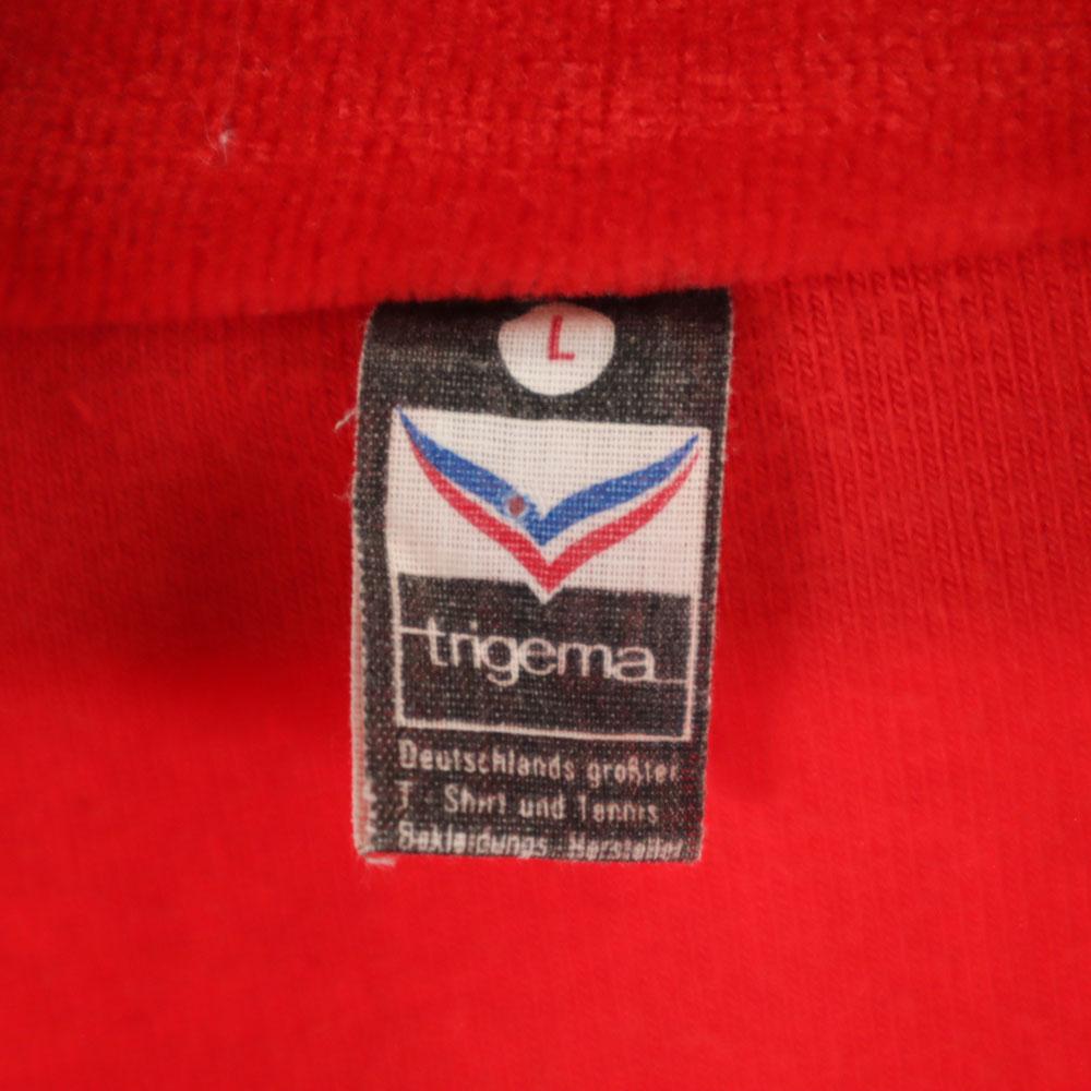 Trigema 80s Vintage Long Sleeve Velor Zip Jacket L Reddish Men's Used