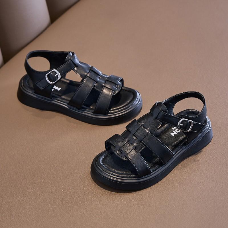 Girls Sandals Summer 2025 New Girls Fashion Princess Shoes Medium and Older Children's Roman Shoes Children's Versatile Beach Shoes