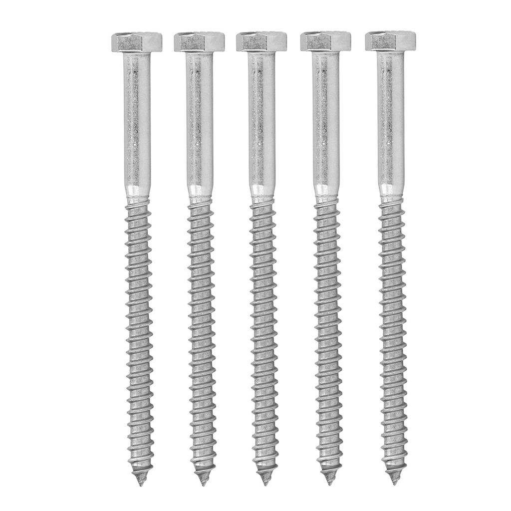 304 Stainless Steel Half Thread Bolt Wood Hex Lag Screws Self Tapping Wood Coach ScrewM8x120MM