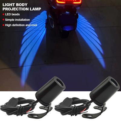 2Pcs 12V Motorcycle Angel Wings LED Underbody Light Projector Ghost Light Goldwing Welcome Brake Taillights Motorcycle Accessories