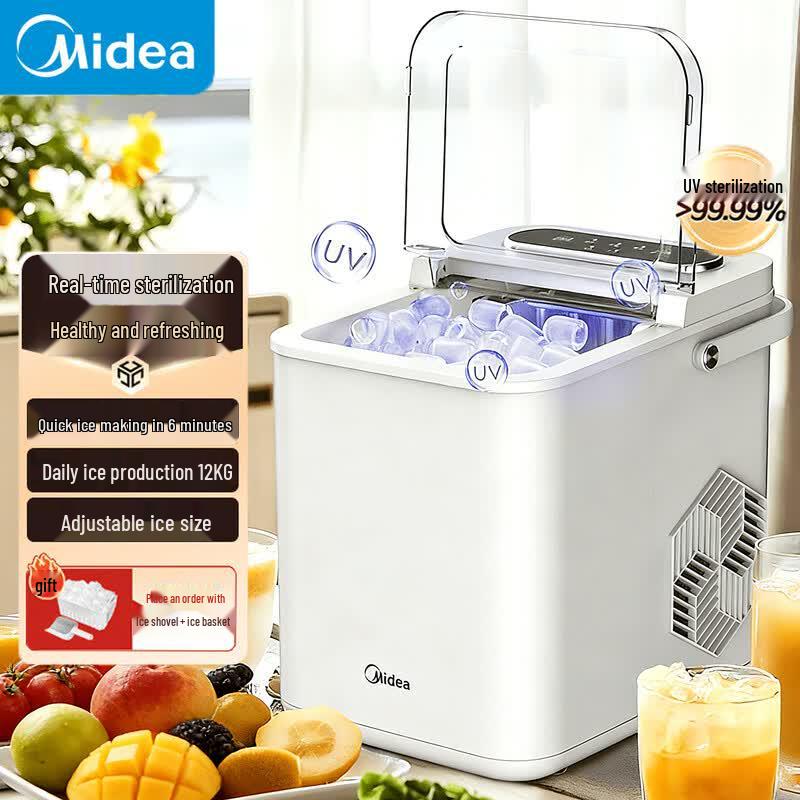 Midea Portable Automatic Ice Maker with UV Sterilization CN plug (adapter included)