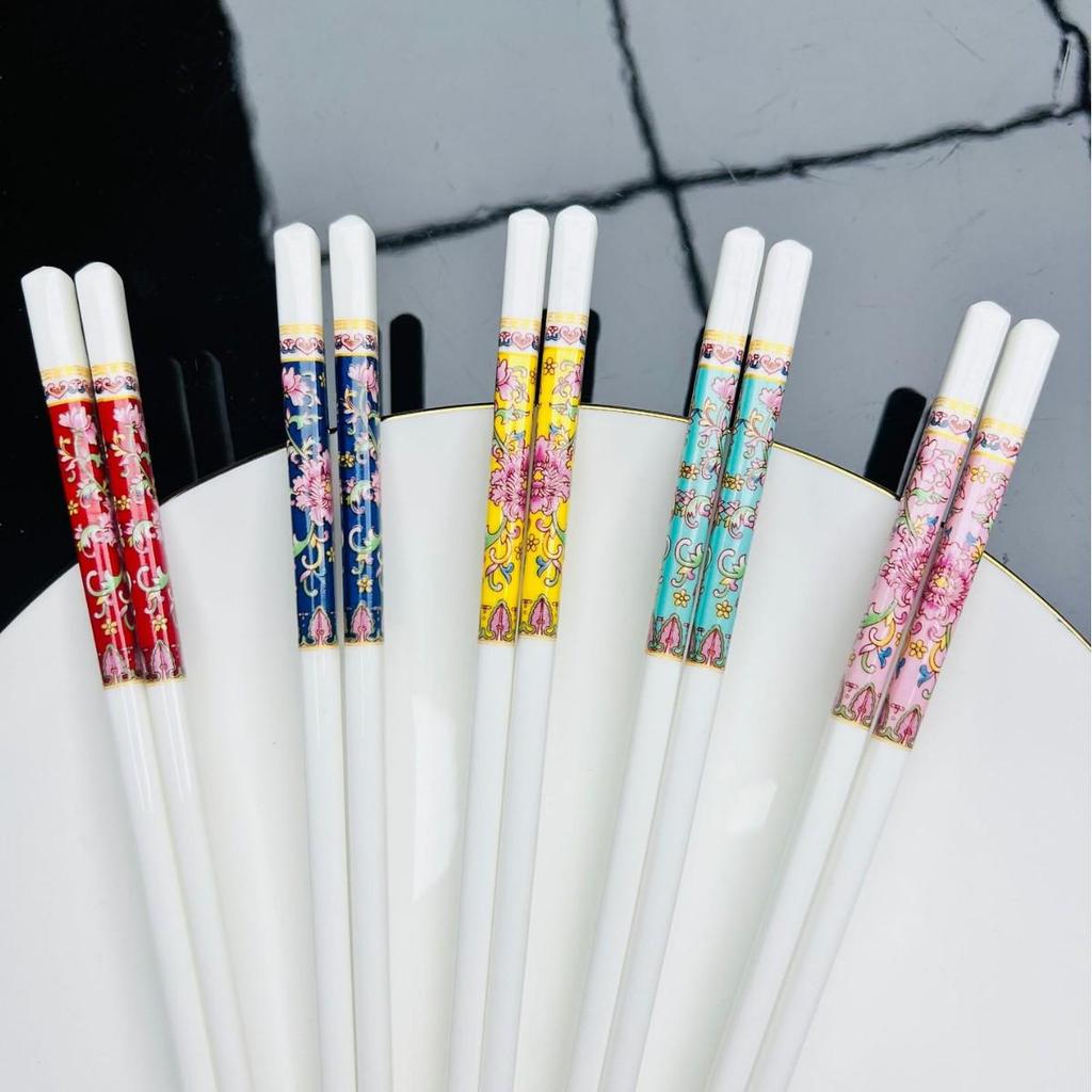 High-Temperature Resistant Luxury Macaron Color Ceramic Chopsticks - Easy To Clean