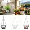 Planter Hanging Chain Home Decor Ornament Iron Elegant Hanging Plant Basket for Garden Porch Balcony Indoor Outdoor