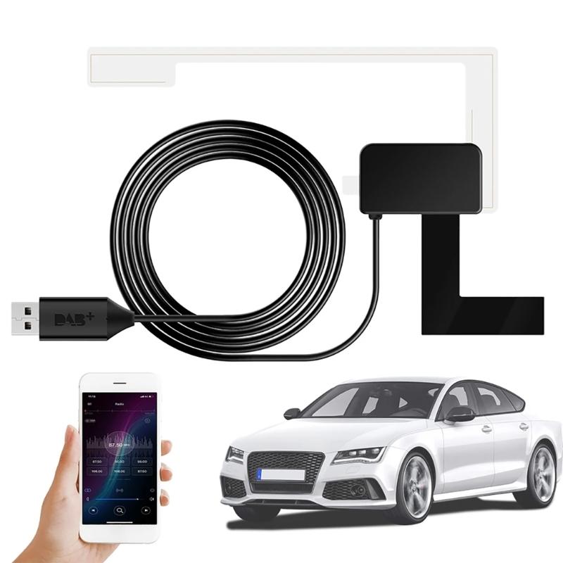 Advance Car DAB+ Radio Receiver USB Interfaces SMA Antenna for Clear Sound Reception Long Lasting Use Quick Installation