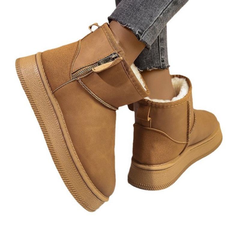 Muffin platform snow boots women's winter new waterproof short tube heightening cotton shoes warm velvet bread shoes