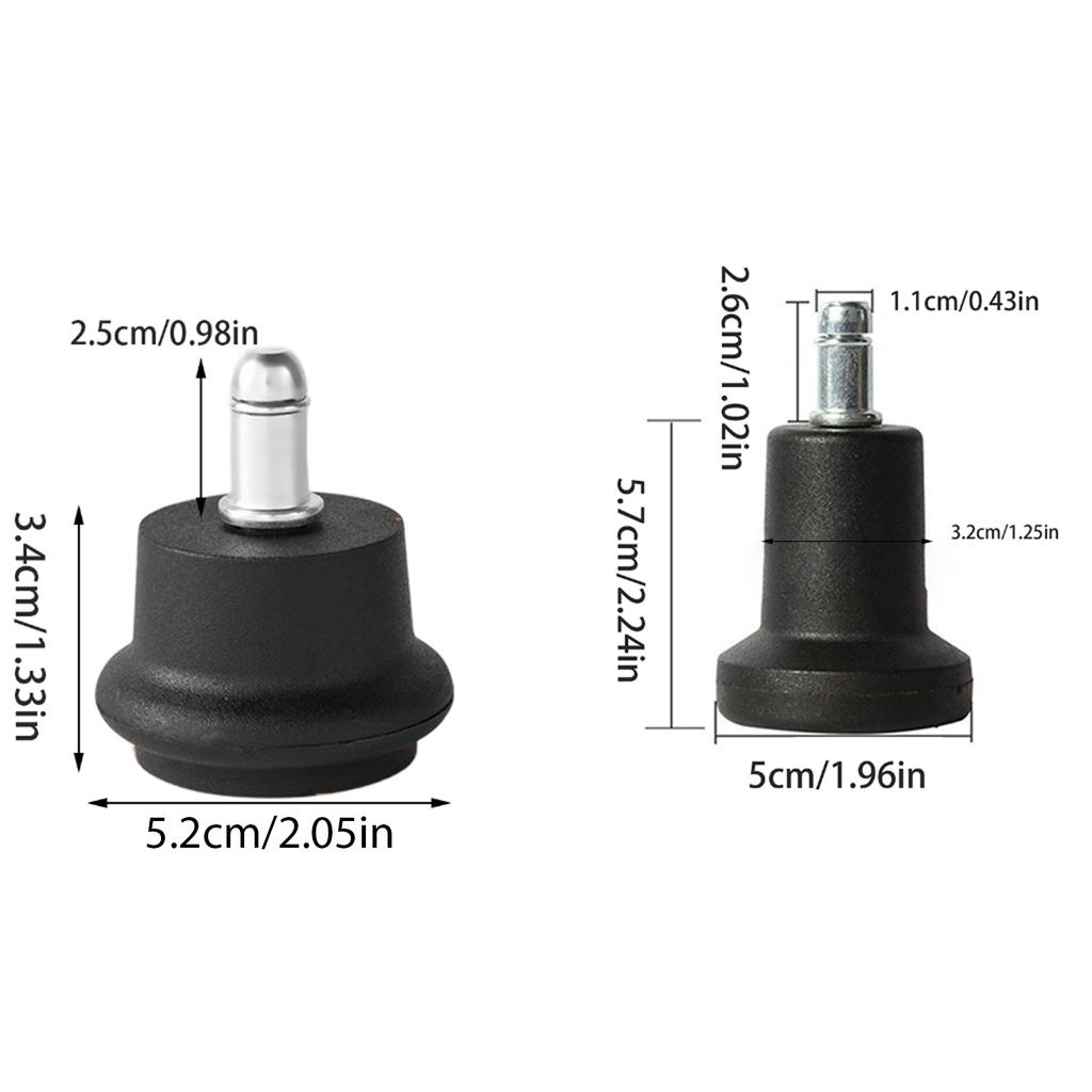 5Pcs Office Chair Glides Replacement Swivel Caster Wheels Heavy Duty Wheels for Fixed Stationary Use On All Floor Types