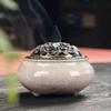 Incense Burner With Lid Hollow Top Censer Holder Heat Resistance Incense Tower Ice Crack Pattern Peaceful Mind Censer Burner