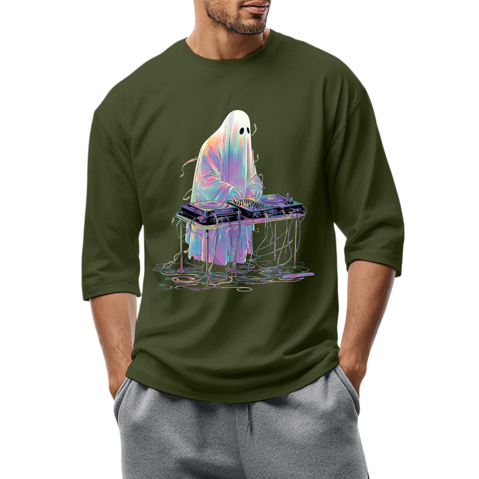 

Мужская повседневная модная футболка с круглым вырезом и рукавом три четверти S