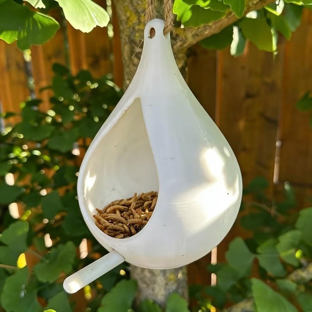 Plastic Bird Feeder House with Perch Pole Wild Bird Feeder Rainproof Feeding Station Garden Yard