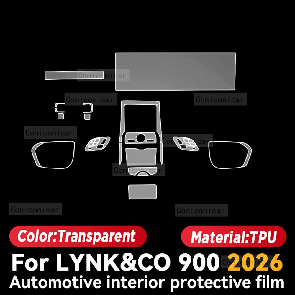 

Для LYNK&CO 900 2026 Защитная пленка из ТПУ с защитой от царапин для салона автомобиля, аксессуары для экрана центральной консоли и навигации Left rudder