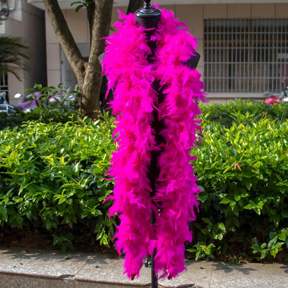 DIY 2M Turkey Feather Boa 38g-90g Marabou Feathers Boa Dyed Colors for Wedding Scarf Shawl Decor DIY Crafts Costume Accessories
