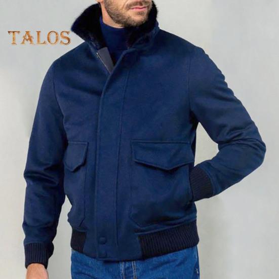 Осенне-зимняя мужская куртка с плюшевой строчкой — фото 6