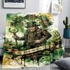 1Pc GreenMagic Print Flannel Blanket, High Quality Comfortable for All Seasons, Home Decor, Warmth and Comfort, Perfect for Christmas Gifts