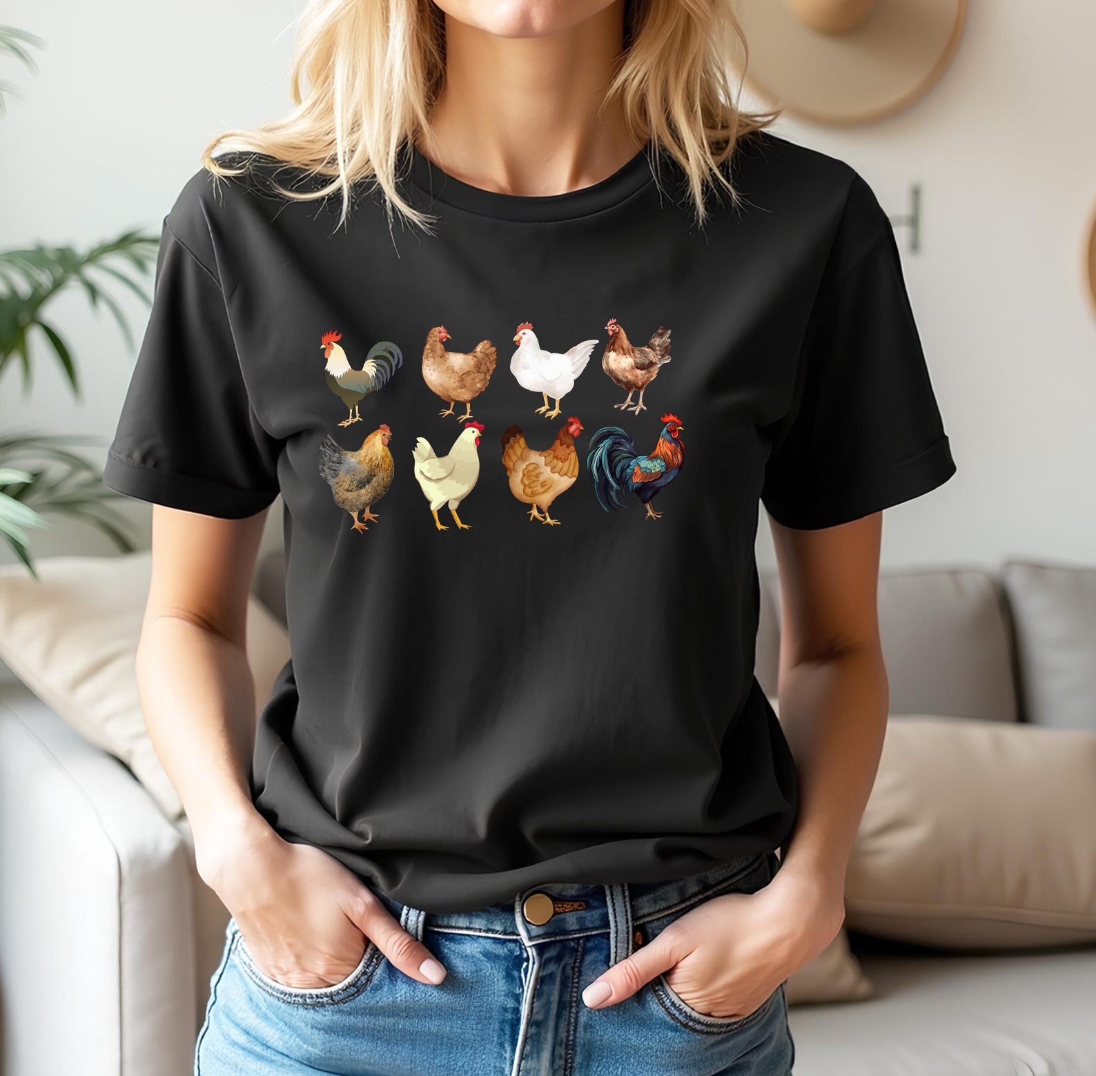 Farm Chickens T-Shirt, Crazy Chicken Lady, Gift For Farmer, Farming Shirt 2XL