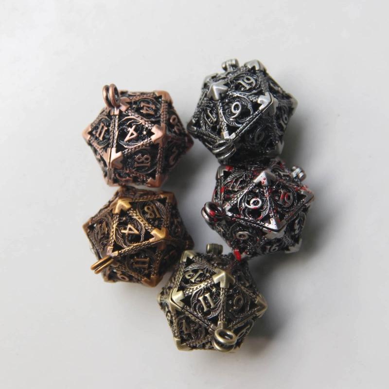 Unique Hollow Dices Pendant Keychain Accessory Set Dices Ornaments Metal Dices Key Chain Decorations for Game Lovers