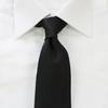 [Nepal Tiger] Formal Tie, Plain Black, for Ceremonial Occasions, Weddings, Receptions, Funerals, Wakes, and Memorial Services.