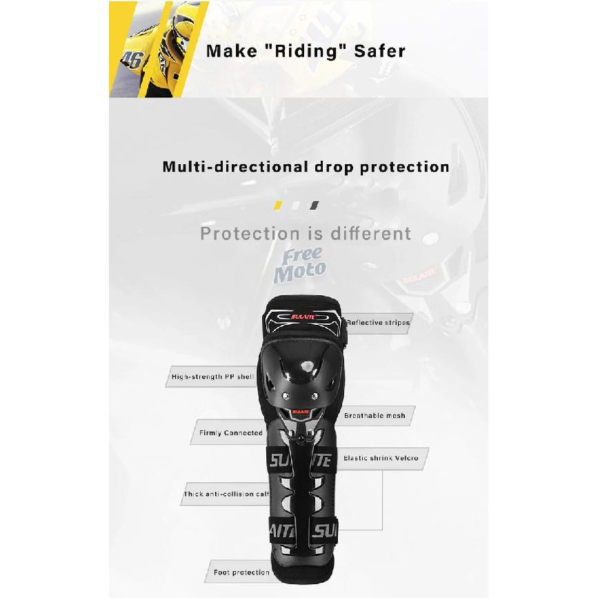 SULAITE Genouillères de Moto pour Homme Coudières Moto Protection Motocross Garde de Pilotage Moto Cross Racing Joelheira VTT