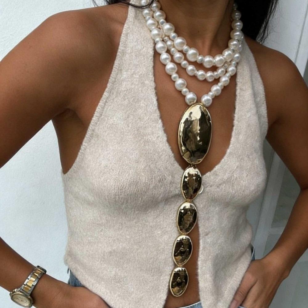 Exaggerated Boho Molten Metal Pendant Fashion Charm Style Necklace Daily