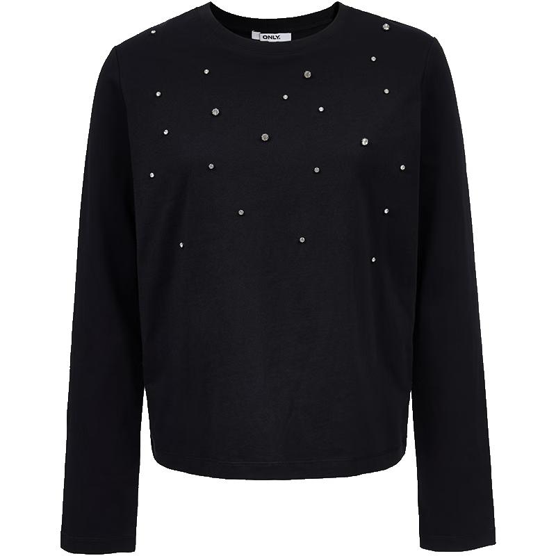 ONLY Women s Irregular Studded Long Sleeve T-Shirt S