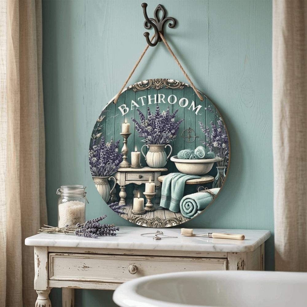 2D Flat Door Wall Decor Lavender Flower Decorative Board Hanging Decoration Wall Hanging