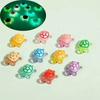 Mixed Mini Glowing Turtle Resin Miniature 3D Cartoon Dopamine Colored Resin Art Decorations DIY Phone Case Desktop Crafts