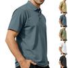 TEMU popular de alta qualidade malha seersucker seda gelo manga curta masculina lapela verão cor sólida tamanho grande camisa POLO