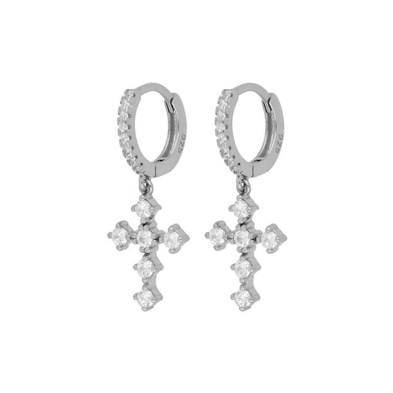 CRMYA Vintage Piercing Ear CZ Zircon Cross Earring Gold Silver Filled Drop Earrings For Women Hoop Earings Jewelry Wholesale