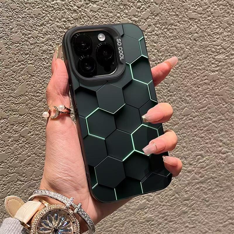 Honeycomb Square Case for Apple 16Promax, iPhone 17Pro, 15Pro, 14