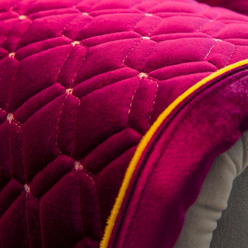 Quilted Thick Plush Velvet Sofa Cover 3 4 Seats Loveseat L Shape Couch Slipcover Solid Ultra Soft Armchair Protector Green Warm