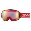 SWANS RIDGELINE Snow Made In Glasses MIT Spherical Goggles with MIT Red Mirror and Light Gray UV Glasses and Goggles, Japan, Anti-Fog, Compatible,