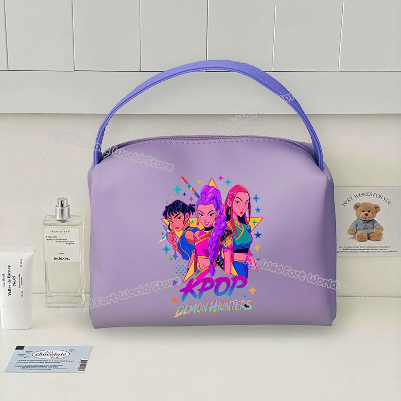 Sac à Maquillage Organisateur Portatif KPop Demon Hunters pour Femmes Sac à Main Cosmétique de Voyage Portable Sacs à Maquillage Trousse de Toilette Imperméable