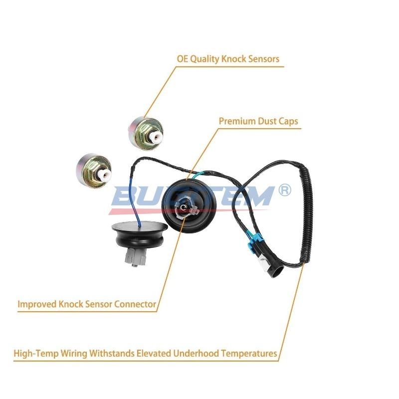 New 2PCS/Set Engine Detonation Knock Sensor w/Harness 12601822 12589867 10456603 For Chevrolet Silverado Suburban GMC Cadillac