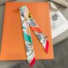 Luxury Brand Print Silk Scarf Women Bag Skinny Scarves Wraps Wrist Towel Foulards Neckerchief Headband Muslim Hijabs