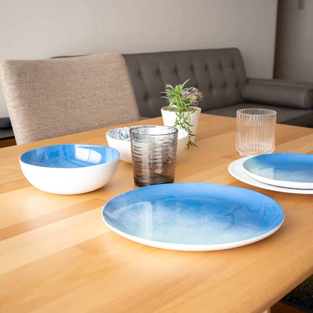 Abode Homewares Design OCEANIC OMBRE Large Dinner Approximately 27cm Cafe Dishwasher Birthday Gift for Melamine DN22913176 [Ethical, Unbreakable,