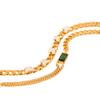 European & American Fashion Geometric Cuban Chain Bracelet: Stainless Steel, 18K Gold-Plated, Micro-set Zircon.