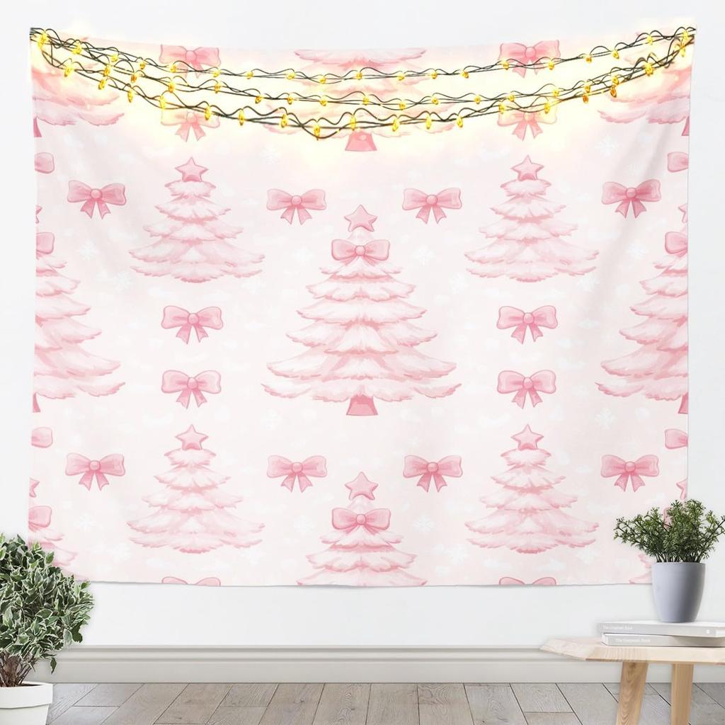 Merry Christmas Tapestry Santa Claus Wall Art for Living Room Bedroom Snowflake Wall Hanging Blanket Holiday Gift Home Decor
