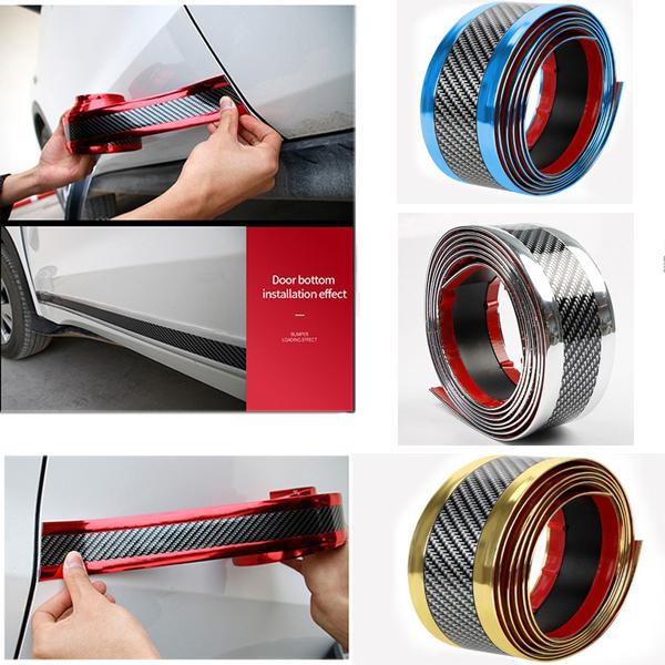 Car Car Styling Scratch Proof Carbon Fiber Rubber Car Stickers Sill Protection Door Protector Goods