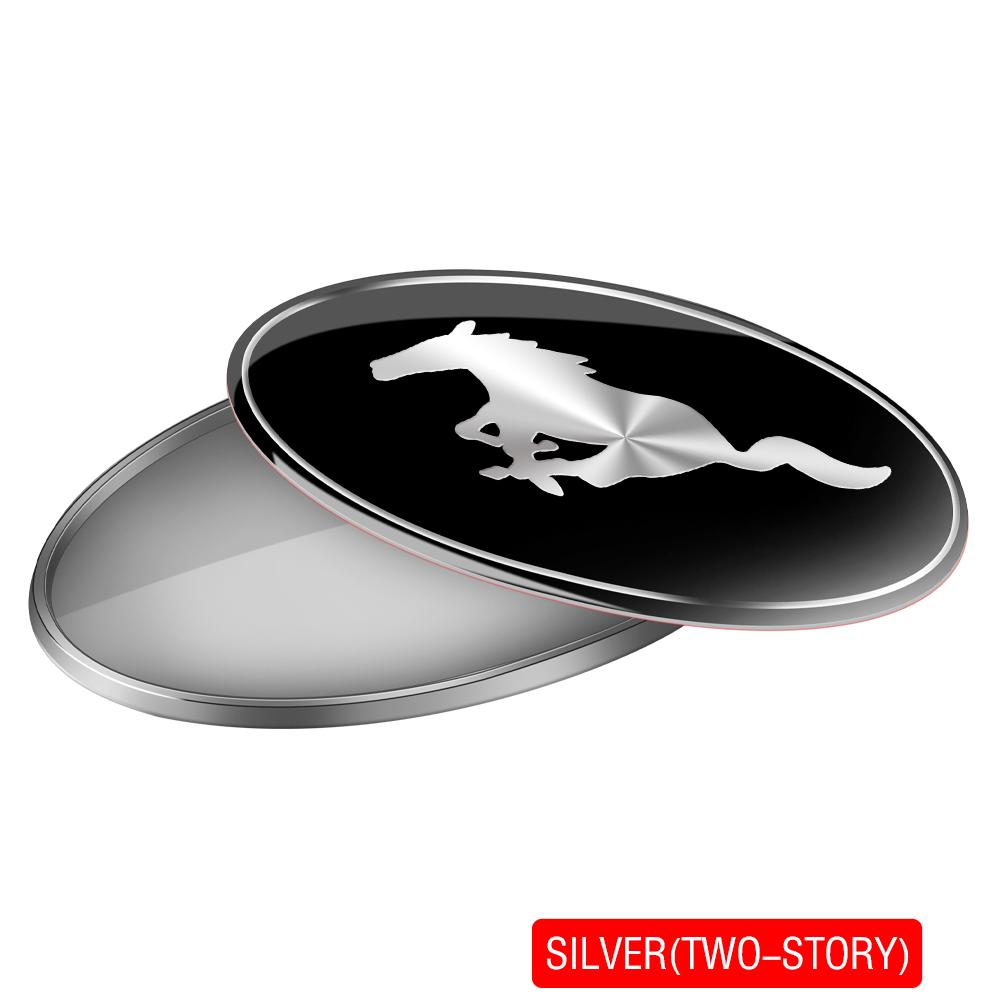 VCCO4 Car Accessory Door Side Aluminum Emblem Trunk Logo Sticker Decor For Ford Mustang Taurus Escape Kuga Explorer ST Racing Shelby