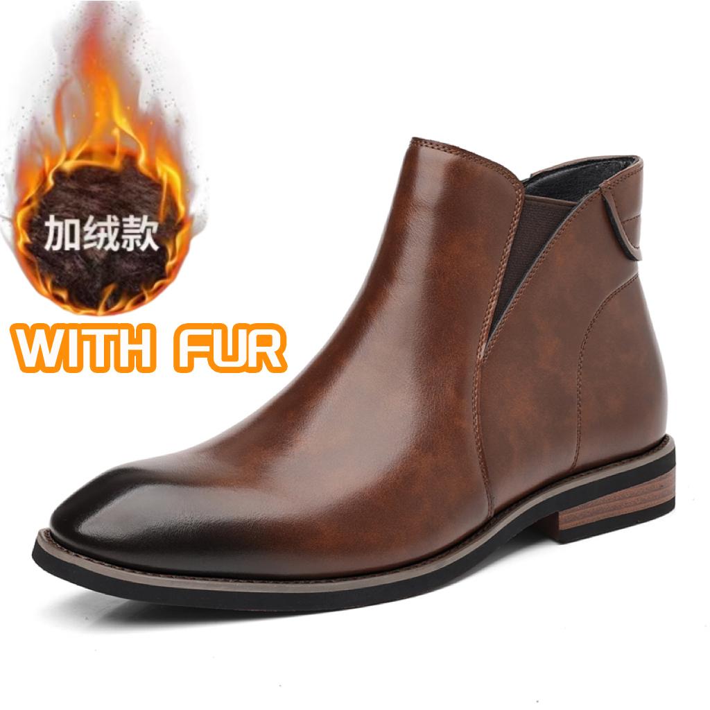 Handmade Leather Men's Chelsea Boots Leisure Walk Botas Fashion Casual Business High Top Shoes Ankle Boots Formal Dress Footwear