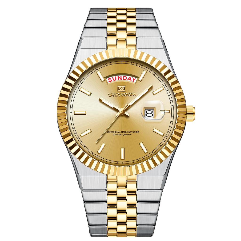 Men's Business Watch Luminous Waterproof Men's Watch Hot-selling Dual Calendar Quartz Watch