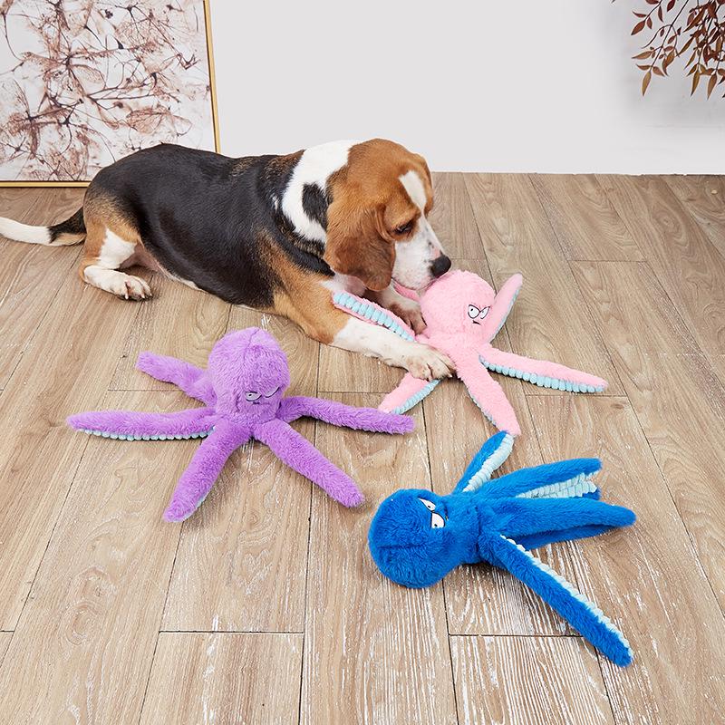 Interaktives Plüschhundespielzeug – Knisterndes Sechs-Krallen-Fisch für lehrreichen Spaß und Stressabbau