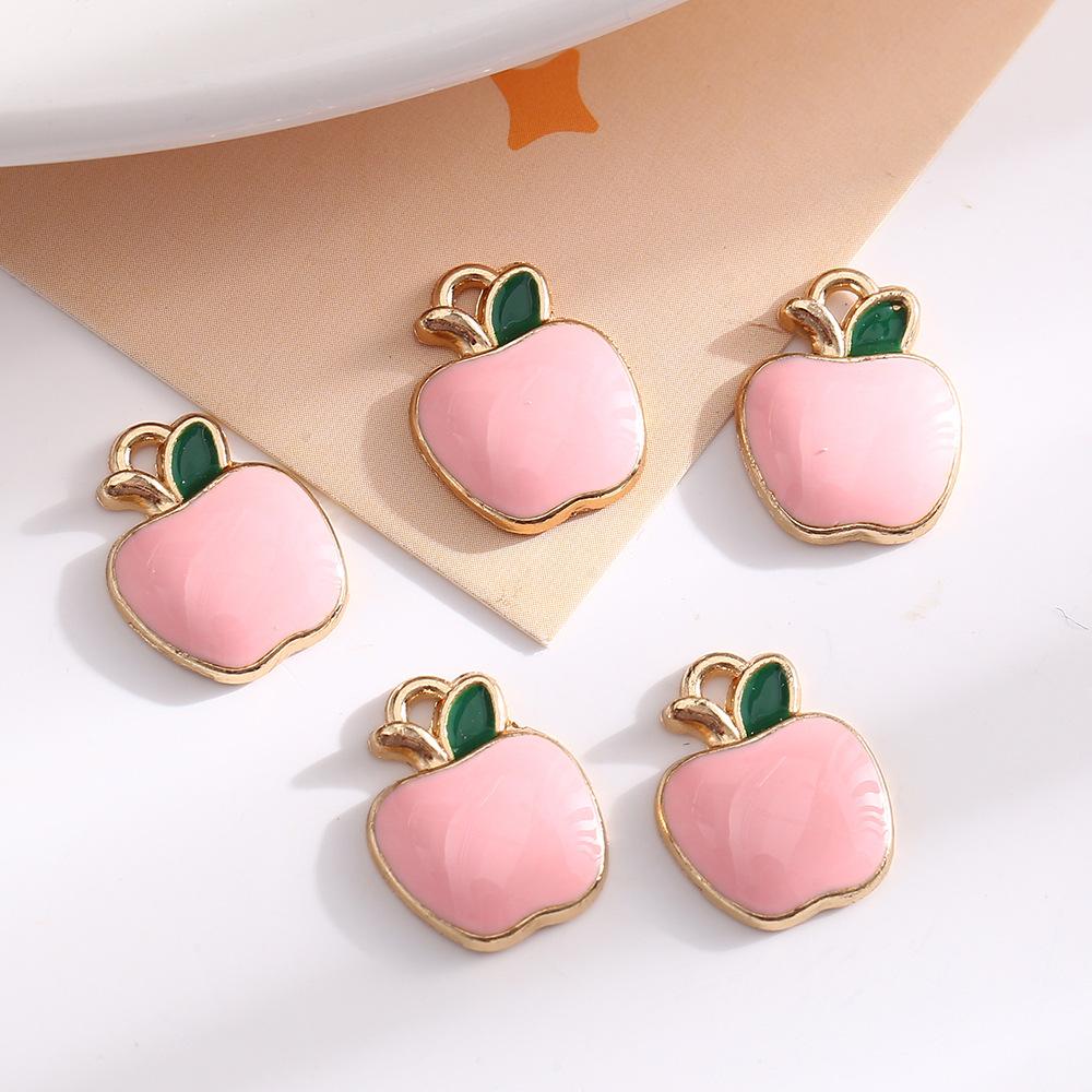 Mini Fruit Alloy Pendant Colored Drip Jewelry Accessories Diy Key Pendant Creative Cute Bracelet Necklace