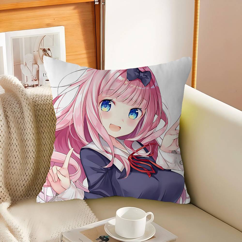 Fujiwara Chika Pillowcase Toon Gift Cushion Cover Bedroom Home Sofa Chair Seat Decor Pillow Case