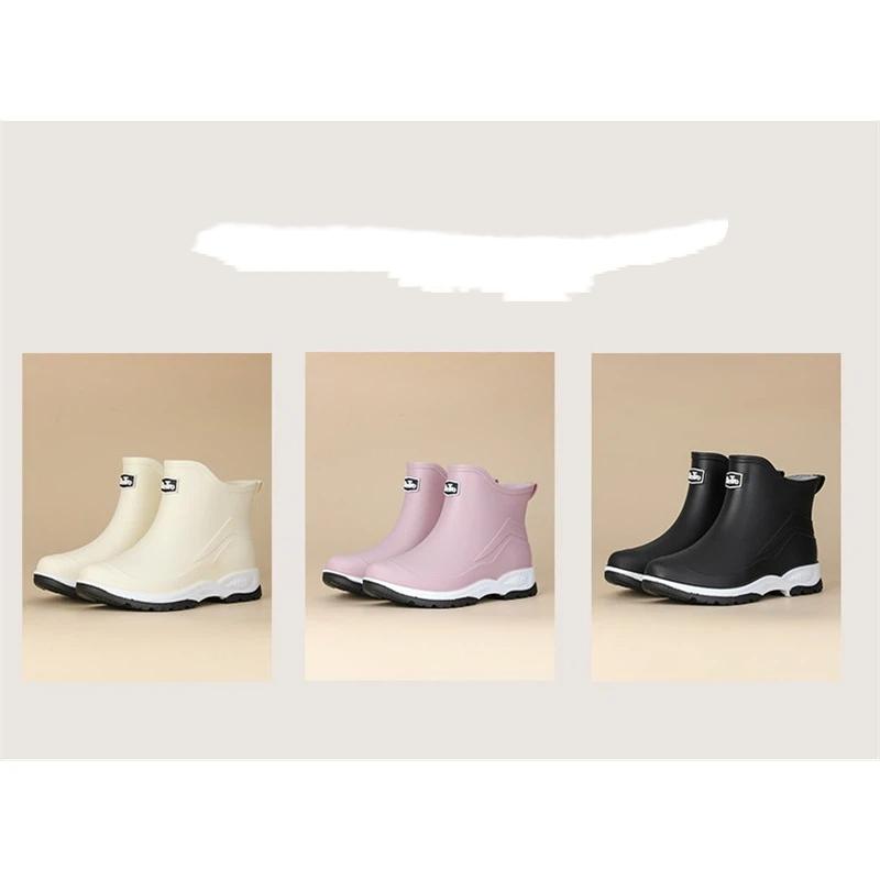 Couples Outdoor Casual Comfortable Anti Slip Waterproof Wear Resistant Short Tube Rain Shoes